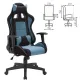 Игровое кресло  "GT Racer GM-100", две подушки, ткань, черное/голубое, 531818. Фото товара с разных ракурсов.